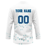 Custom Unisex White & Blue Pattern Hockey Jersey