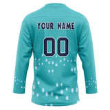 Custom Unisex Teal & Navy Pattern Hockey Jersey