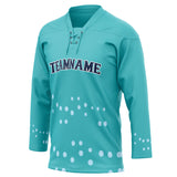 Custom Unisex Teal & Navy Pattern Hockey Jersey