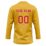 Custom Unisex Gold & Red Pattern Hockey Jersey