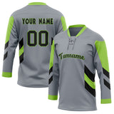 Custom Unisex Gray & Black Pattern Hockey Jersey