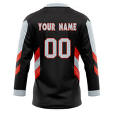 Custom Unisex Black & Gray Pattern Hockey Jersey