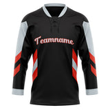 Custom Unisex Black & Gray Pattern Hockey Jersey