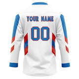 Custom Unisex White & Blue Pattern Hockey Jersey