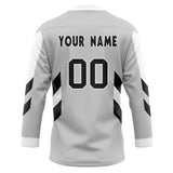 Custom Unisex Gray & Black Pattern Hockey Jersey