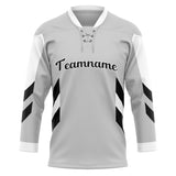 Custom Unisex Gray & Black Pattern Hockey Jersey