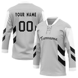 Custom Unisex Gray & Black Pattern Hockey Jersey