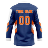 Custom Unisex Royal & Orange Pattern Hockey Jersey