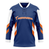 Custom Unisex Royal & Orange Pattern Hockey Jersey