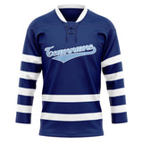 Custom Unisex Royal & White Pattern Hockey Jersey