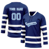 Custom Unisex Royal & White Pattern Hockey Jersey