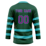 Custom Unisex Blue & Teal Pattern Hockey Jersey