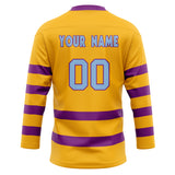 Custom Unisex Gold & Purple Pattern Hockey Jersey