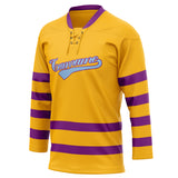 Custom Unisex Gold & Purple Pattern Hockey Jersey