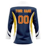 Custom Unisex Navy & White Pattern Hockey Jersey