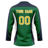 Custom Unisex Green & Navy Pattern Hockey Jersey