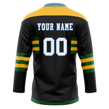 Custom Unisex Black & Yellow Pattern Hockey Jersey