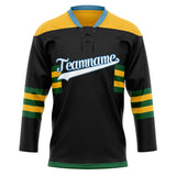 Custom Unisex Black & Yellow Pattern Hockey Jersey