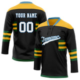 Custom Unisex Black & Yellow Pattern Hockey Jersey