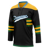 Custom Unisex Black & Yellow Pattern Hockey Jersey