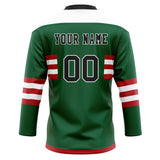 Custom Unisex Green & White Pattern Hockey Jersey