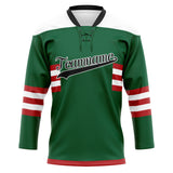 Custom Unisex Green & White Pattern Hockey Jersey