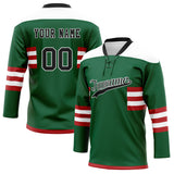 Custom Unisex Green & White Pattern Hockey Jersey