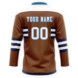 Custom Unisex Brown & White Pattern Hockey Jersey