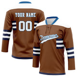 Custom Unisex Brown & White Pattern Hockey Jersey