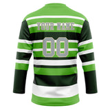 Custom Unisex Green & White Pattern Hockey Jersey