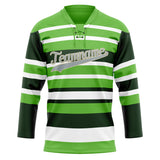 Custom Unisex Green & White Pattern Hockey Jersey