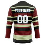 Custom Unisex Crimson & Black Pattern Hockey Jersey