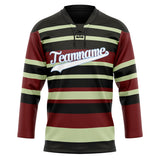 Custom Unisex Crimson & Black Pattern Hockey Jersey