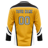 Custom Unisex Yellow & Black Pattern Hockey Jersey