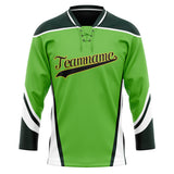 Custom Unisex Green & Black Pattern Hockey Jersey