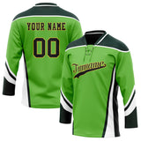 Custom Unisex Green & Black Pattern Hockey Jersey