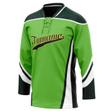 Custom Unisex Green & Black Pattern Hockey Jersey