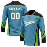 Custom Unisex Blue & Black Pattern Hockey Jersey