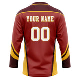 Custom Unisex Red & Gold Pattern Hockey Jersey