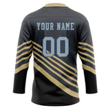 Custom Unisex Gray & Cream Pattern Hockey Jersey