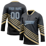 Custom Unisex Gray & Cream Pattern Hockey Jersey