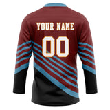 Custom Unisex Crimson & Blue Pattern Hockey Jersey