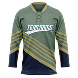 Custom Unisex Gray & Navy Pattern Hockey Jersey