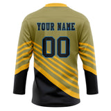 Custom Unisex Oliv & Gold Pattern Hockey Jersey