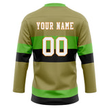 Custom Unisex Oliv & Green Pattern Hockey Jersey