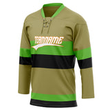 Custom Unisex Oliv & Green Pattern Hockey Jersey