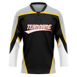 Custom Unisex Black & Gray Pattern Hockey Jersey