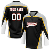 Custom Unisex Black & Gray Pattern Hockey Jersey