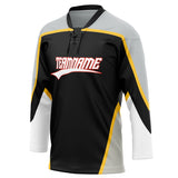 Custom Unisex Black & Gray Pattern Hockey Jersey