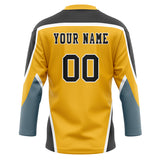 Custom Unisex Yellow & Black Pattern Hockey Jersey